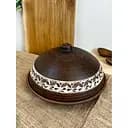 Тарілка для млинців керамічна (глиняна) різьблена Ангоб 3 л