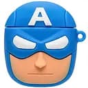 Силіконовий футляр Marvel & DC series для навушників AirPods 1/2 + карабін Капітан Америка/Синій
