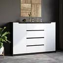 Большой комод для дома Эверест Микс-3 (телескопы) 140х38х97 венге/белый (EVR-2006)