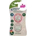 Пустышка круглая Nip Вишневая Ночь Зеленая серия 0-6 мес. коралловая с бежевым 2 шт. (38870-51)