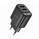 Мережевий зарядний пристрій Hoco C141A 2 x USB 5В/2.1 A швидке заряджання чорний