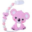 Прорізувач для зубів Bambi Коала WD210712 із силіконовим намистом рожевий