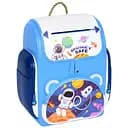 Скарбничка-сейф дитяча MK 5412 з кодом відбитком пальця музикою та рюкзаком 20 см блакитна з космонавтом