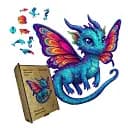 Деревянный пазл Морской Дракончик, А3, Картонная коробка 200 элементов