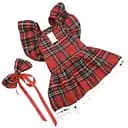 Платье Ginger для животных XL Клеточка красная Заколка бантик Д-38 см ОГ-45-50 см 6-7.5 кг