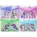 Папка-кнопка А4+ 18 мкм Единорог 23.5x33 см 4 шт. в упаковке в ассортименте