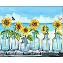 Алмазная мозаика Подсолнухи у моря HEG86086 30х40 см