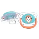 Пустушка силіконова Bebe Confort Physio Air Dummy Traveller, анатомічна, 18-36 міс., 2 шт., синя з помаранчевим (3104201790)