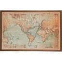 Настенный декор J-line карта мира с подсветкой портов 116х175 см (48909)