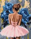 Набор для рисования по номерам "Балерина з блакитними півоніями з фарбами металік" Ideyka 40х50см КНО8661