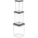 Набір контейнерів для зберігання продуктів Freshlife квадратні 3 шт. 0.75 л, 1.25 л, 2.1 л (D-417-03)