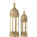 Свічник J-line металевий золотого кольору підлогові вуличні (36395)