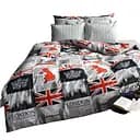 Комплект постільної білизни Novita Бязь, євро, сірий (23906)