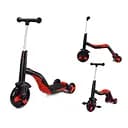 Самокат детский 3-х колесный 3 в1 SC20109 (RL7T) черно-красный, колеса PU 190 мм * 108