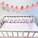 Бортик для кроватки Косичка розовый