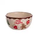 Тарілка супова Yiwu порцелянова новорічна Ø15 (см) Merry Christmas глибока тарілка кругла, салатник, бульйонниця, 800 мл CR-1-44