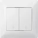 Вимикач двоклавішний Videx Titanum Standard прохідний білий 1 шт.