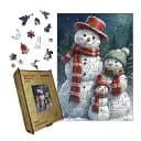 Деревянный фигурный пазл Семья Снеговичков, А1, Картонная коробка 500+ элементов