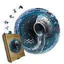 Пазл деревянный Знак Зодиака Водолей, А5, Деревянная коробка 35 элементов