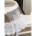 Силіконова скатертина з білим мереживом Рішельє 15 см 200х150 см