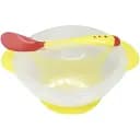 Тарілка на присосці з термоложкою та кришкою Mega Zayka MGZ-0100 (Yellow) 