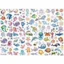 Набір дитячих блискучих тимчасових тату «Морські тварини» kids-tatto-see-set10