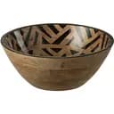 Блюдо салатник J-LINE из дерева манго бежево-черного цвета диаметр 30 см Бельгия (43970)