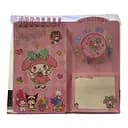 Детский блокнот Мелоди с наклейками, стикерами для записей и держателем для ручки розовый (25-SS197)