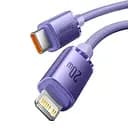 Кабель 1.2-метровий швидкого заряджання Baseus Crystal Shine PD Type-C to iPhone 20W CAJY000205 фіолетовий