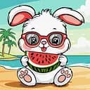 Набор для росписи по номерам для детей 5+ Лето. Зайчик с арбузом, Ideyka, 25x25 см, КНО1257