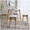 Обеденный комплект для кухни Майами-1 ПВХ кромка 0,45 мм стол и 4 табурета Нимфея Альба (LION-041219)