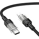 Кабель Hoco Type-C к Lightning Spirit PD прозрачный зарядный кабель для передачи данных U129 27W 1,2 м