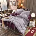 Двосторонній комплект постільної білизни Domikus Мікрофібра 145х210х2 см Sangria/Graphite (4829900026394)