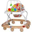 Дитячі ходунки Bambi M 0541C-13 з регульованою висотою, дугою з підвісками, музикою та світлом, бежеві