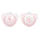 Силиконовая пустышка Nuk Baby Rose, ортодонтическая, 0-6 мес., розовый, 2 шт. (10175175)