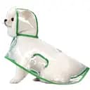 Дощовик для собак-плащ Ginger L прозорий зелений Д-35 см ОГ-47-54 см