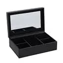 Шкатулка для прикрас J-Line з еко-шкіри з дзеркалом чорна (37096)