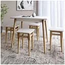 Обеденный комплект для кухни Майами-2 ПВХ кромка 0,45 мм стол и 4 табурета Бетон Style (LION-041242)