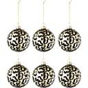 Ялинкові скляні кулі J-line золотого кольору з леопардовим принтом 8 см 6 шт. (37386)