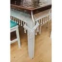 Скатертина силіконова з білою перлинною бахромою Elit 370х180 см