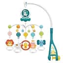 Детский мобиль на кроватку Huanger HE0311, 12 мелодий, погремушки, прорезыватели, подсветка, ночник голубой