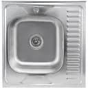 Кухонная мойка Рlatinum 6060 L из нержавеющей стали 0.7 мм квадратная 60x60 см сатин (SP000000402)