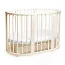 Детская кроватка Бук Горизонт без ящика, маятниковый механизм ванильный