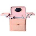 Бьюти-кейс с выдвижными ярусами и зеркалом розовый (MRA-25-25)