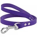 Поводок для собак BronzeDog Barksi Premium кожаный L 122х1.6 см фиолетовый