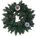 Венок декоративный Black Box Trees Creston Frosted искусственный с декоративными шишками и ягодами 60 см зеленый (8718861153002)