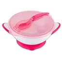 Мисочка BabyOno з присоскою та ложечкою, рожевий (1063/03)
