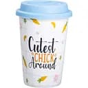 Стакан керамический Liling Rongxiang Ceramic cutest chick around 420 мл с силиконовой крышкой RX-N240546CA