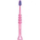 Зубна щітка дитяча Curaprox CS Baby з гумованою ручкою рожева з синьою щетиною