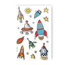 Набор временных татуировок Ракеты Tattooshka WS-A182 разноцветные